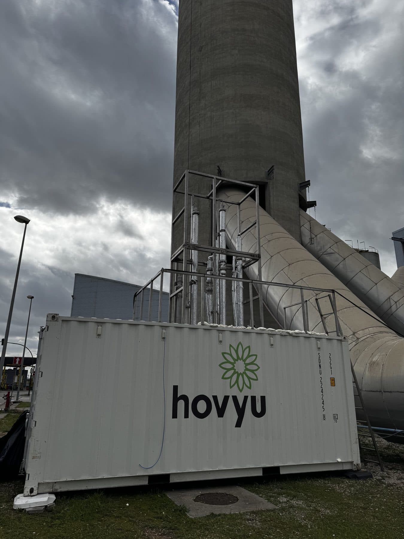 Hovyu's containerized Hyperion pilot installed beside the incinerator stack